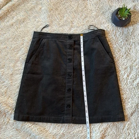 J Crew Women’s Corduroy Mini Skirt A-Line Button Front Accent Gray Size 6 - Picture 6 of 12
